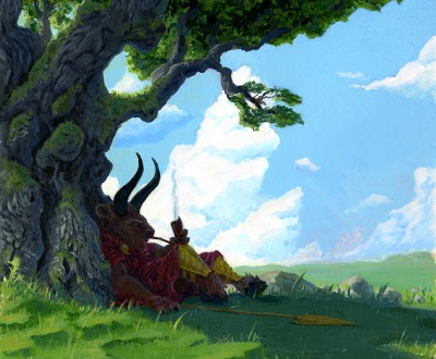 minotaur under tree 72